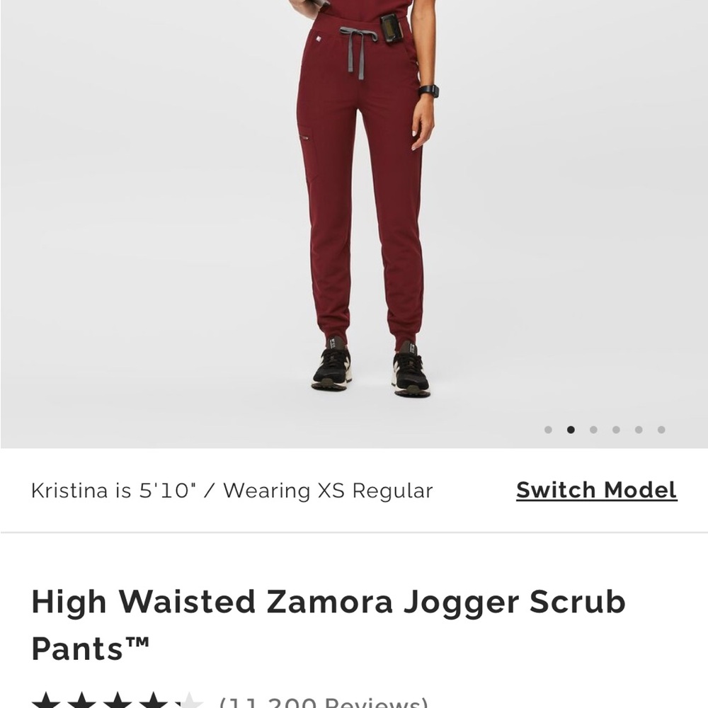 FIGS burgundy jogger